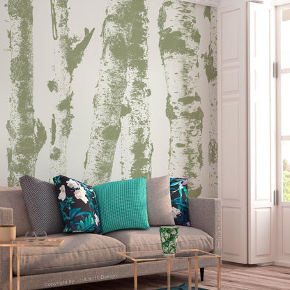 Wall Mural - Stately Birches - Third Variant-Wall Murals-ArtfulPrivacy