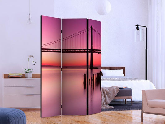 Decorative partition-Room Divider - Purple Evening-Folding Screen Wall Panel by ArtfulPrivacy