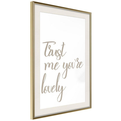 Typography Framed Art Print - Compliment-artwork for wall with acrylic glass protection