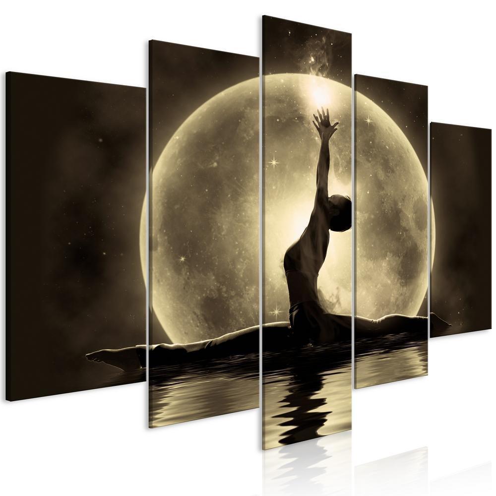 Canvas Print - Twine (5 Parts) Wide Golden-ArtfulPrivacy-Wall Art Collection