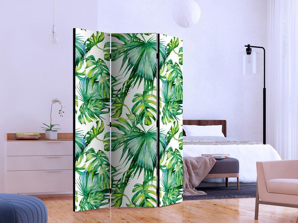 Decorative partition-Room Divider - Jungle Leaves-Folding Screen Wall Panel by ArtfulPrivacy