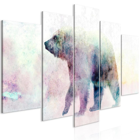 Canvas Print - Lonely Bear (5 Parts) Wide