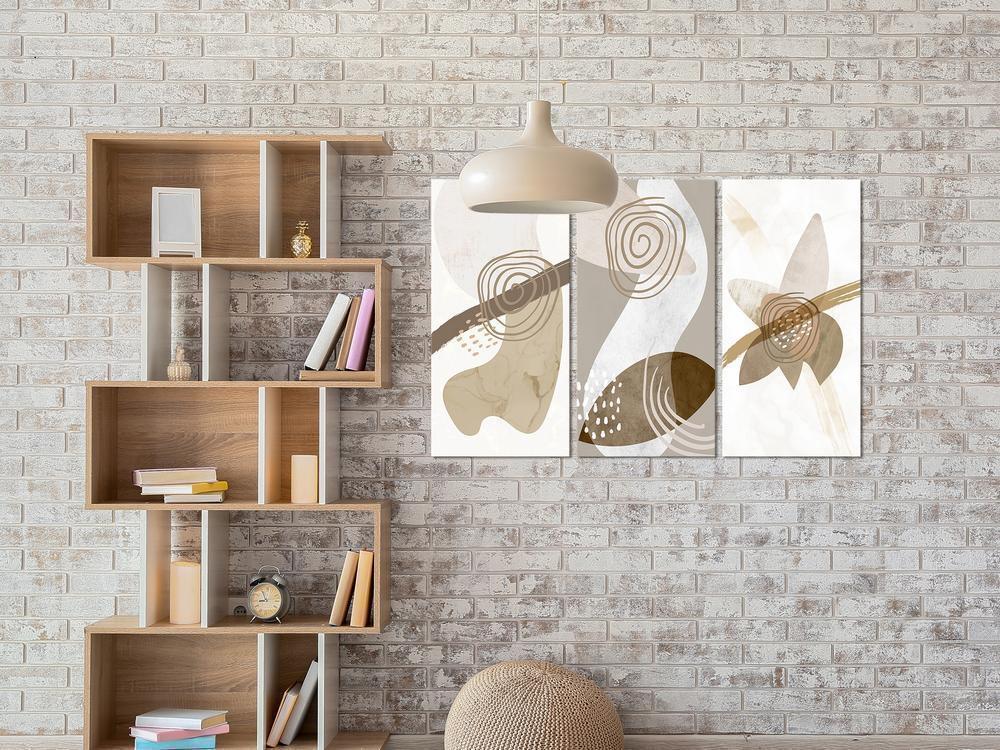 Canvas Print - Beige Trio (3 Parts)-ArtfulPrivacy-Wall Art Collection