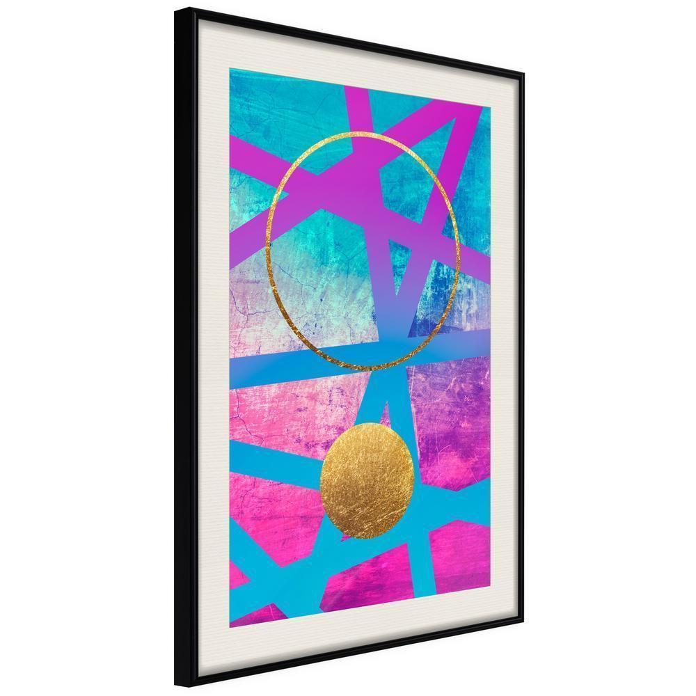 Abstract Poster Frame - Points of Intersections-artwork for wall with acrylic glass protection