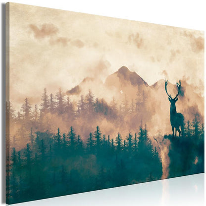 Canvas Print - Proud Deer (1 Part) Wide-ArtfulPrivacy-Wall Art Collection