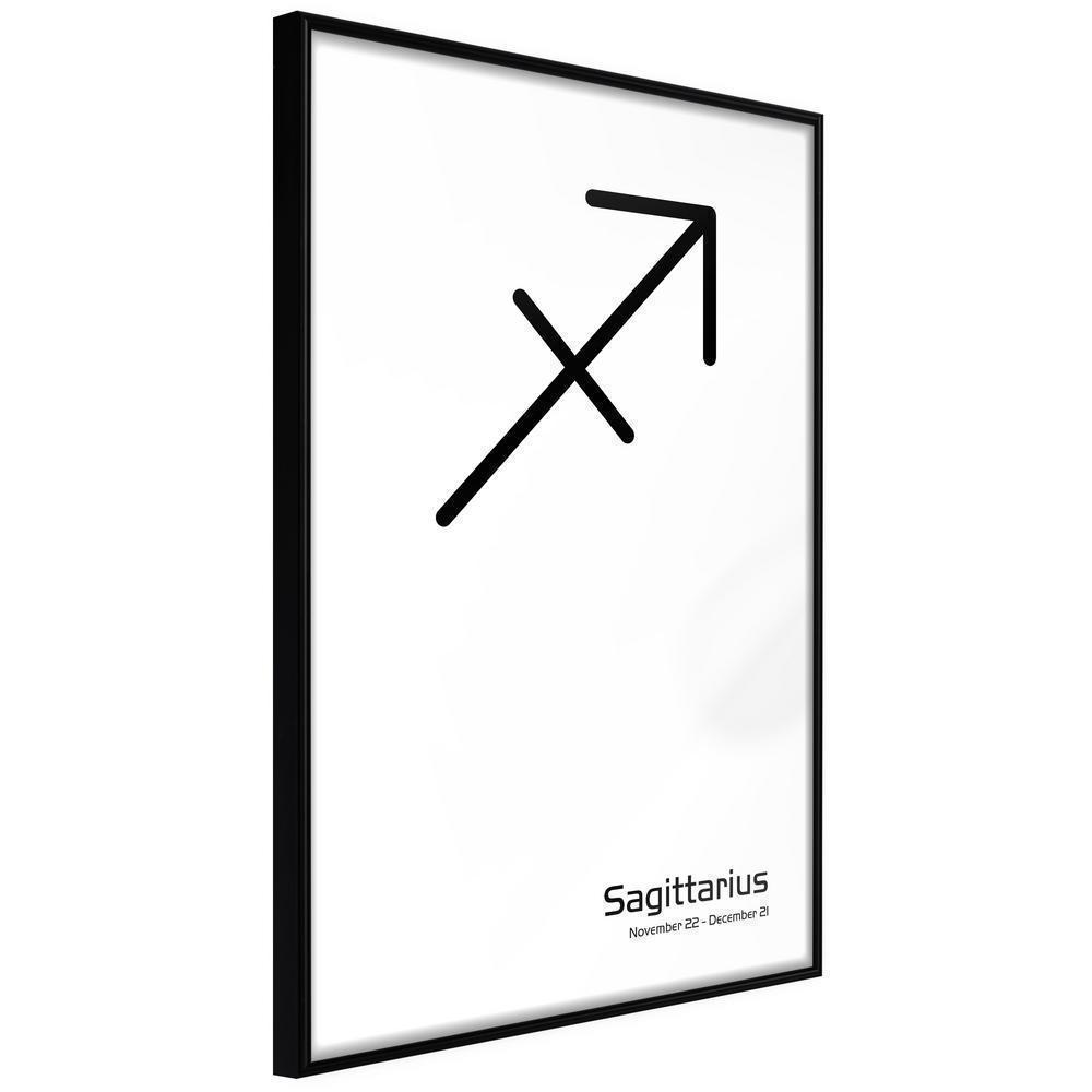 Typography Framed Art Print - Zodiac: Sagittarius II-artwork for wall with acrylic glass protection