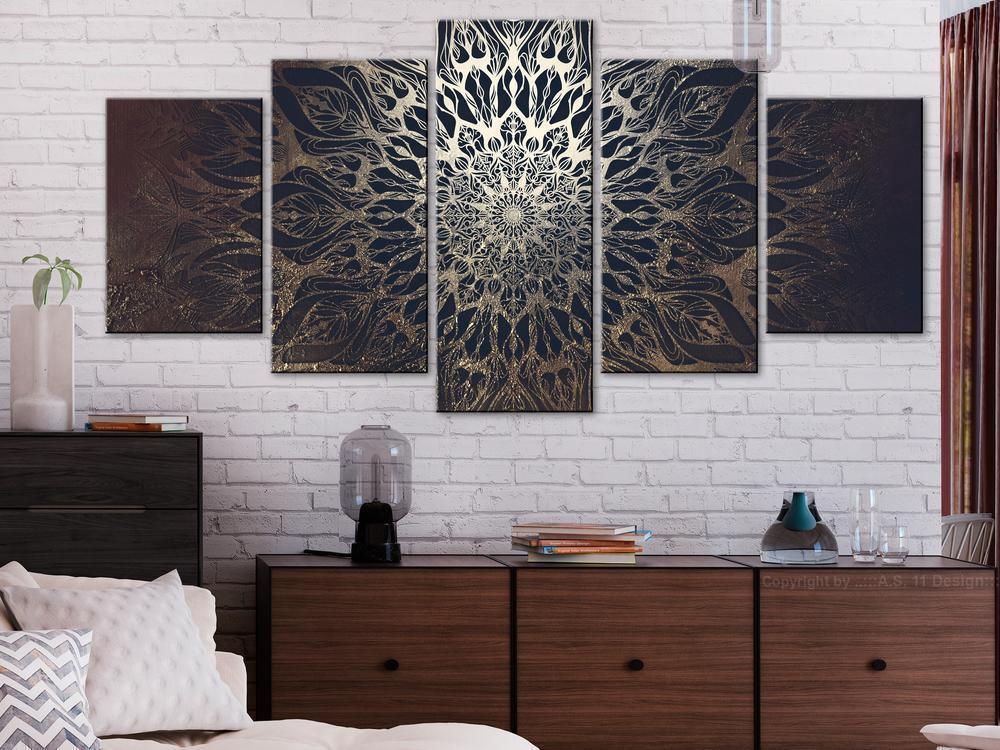 Canvas Print - Hypnosis (5 Parts) Brown Wide-ArtfulPrivacy-Wall Art Collection