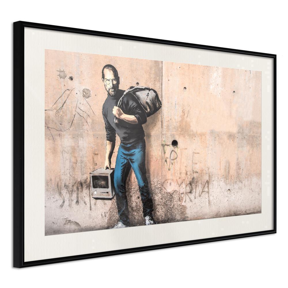 Urban Art Frame - Banksy: The Son of a Migrant from Syria-artwork for wall with acrylic glass protection