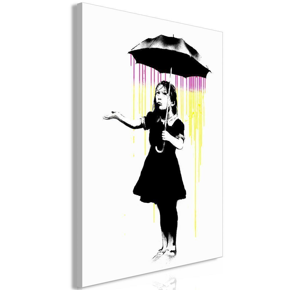 Canvas Print - Girl with Umbrella (1 Part) Vertical-ArtfulPrivacy-Wall Art Collection