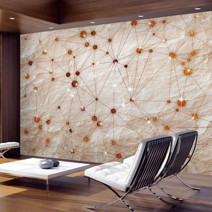 Wall Mural - Stone and Gold-Wall Murals-ArtfulPrivacy