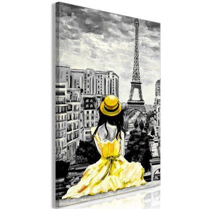 Canvas Print - Paris Colour (1 Part) Vertical Yellow-ArtfulPrivacy-Wall Art Collection