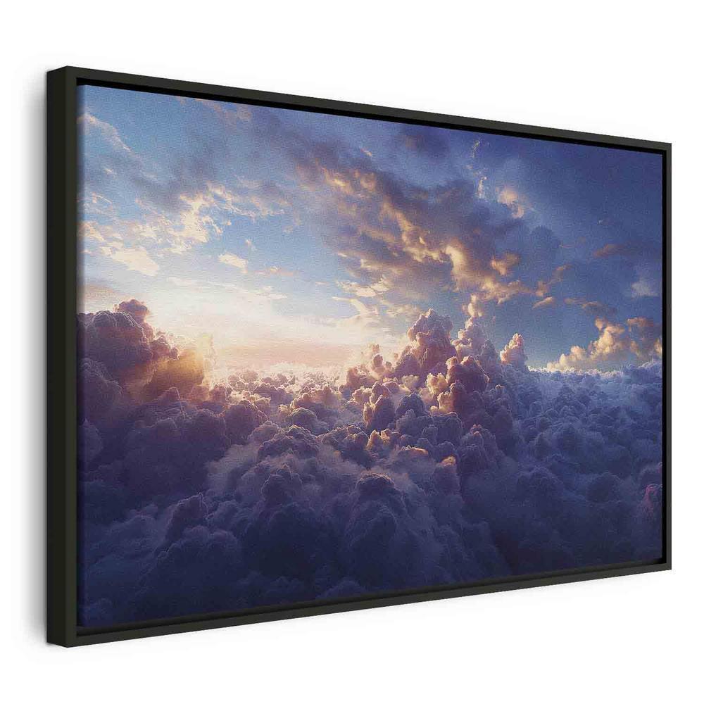 Canvas Print - The Sun in Hiding: The Golden Face of the Sky Over a Cloudy Sea