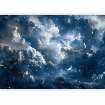 Peinture murale – Merveilles astronomiques : nuages ​​et étoiles en combinaison harmonieuse