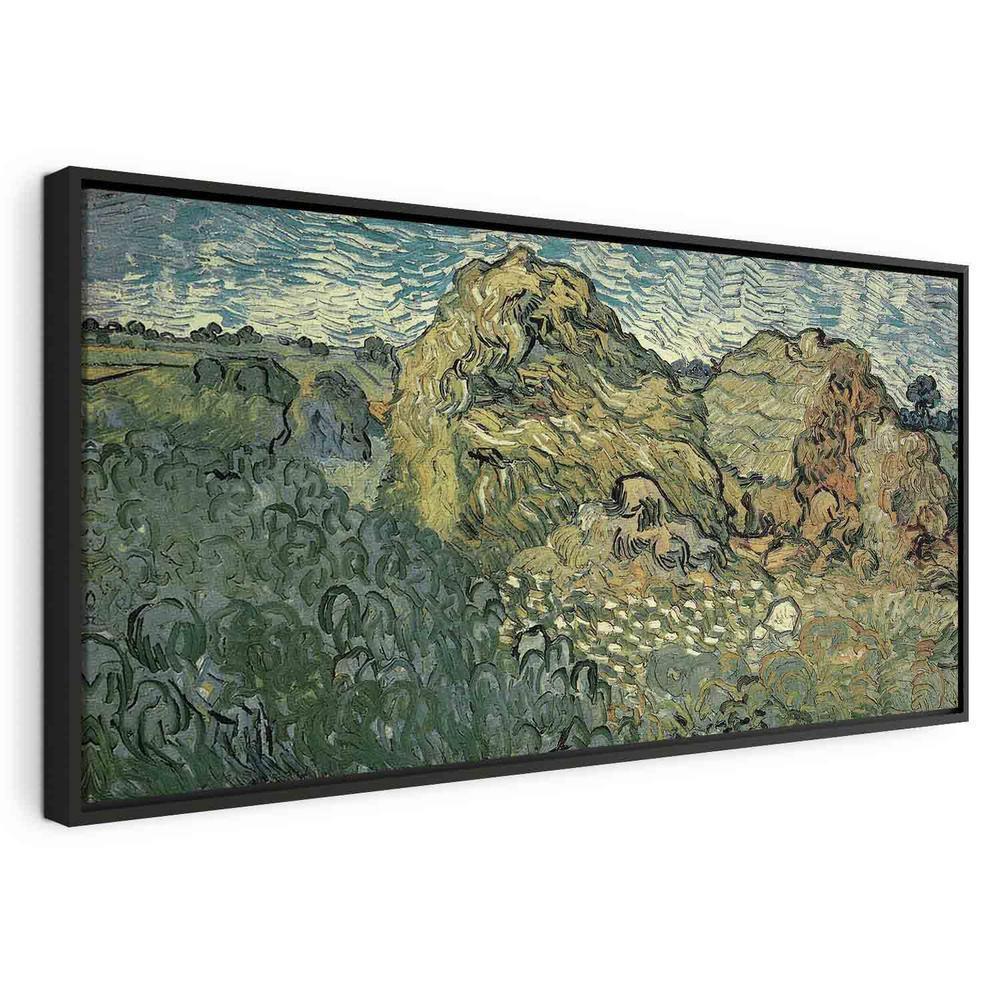 Canvas Print - Field with Wheat Stacks (Vincent Van Gogh)