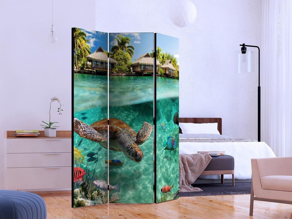 Decorative partition-Room Divider - Under the surface of water-Folding Screen Wall Panel by ArtfulPrivacy