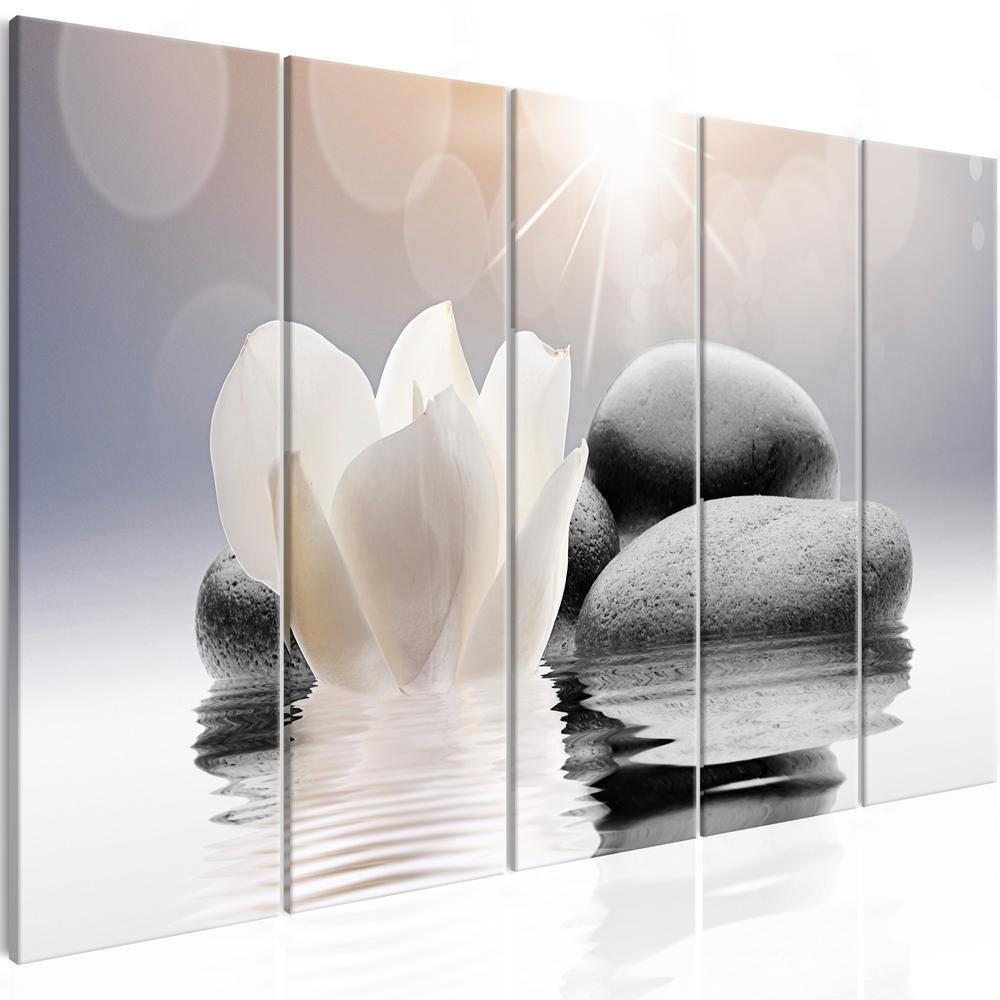 Canvas Print - Pebbles in Water (5 Parts) Narrow-ArtfulPrivacy-Wall Art Collection