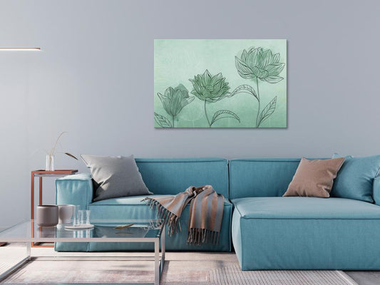 Canvas Print - Three Flowers (1 Part) Wide-ArtfulPrivacy-Wall Art Collection