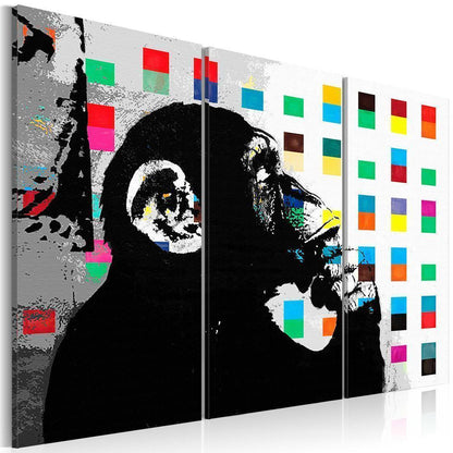 Canvas Print - The Thinker Monkey by Banksy-ArtfulPrivacy-Wall Art Collection