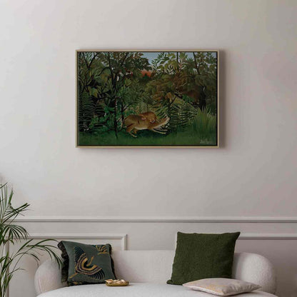 Canvas Print - Le Lion ayant faim se jette sur l'Antilope (Henri Rousseau)