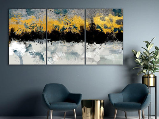 Canvas Print - Golden Clouds (3 Parts)-ArtfulPrivacy-Wall Art Collection