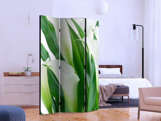 Decorative partition-Room Divider - bunch of flowers - callas-Folding Screen Wall Panel by ArtfulPrivacy