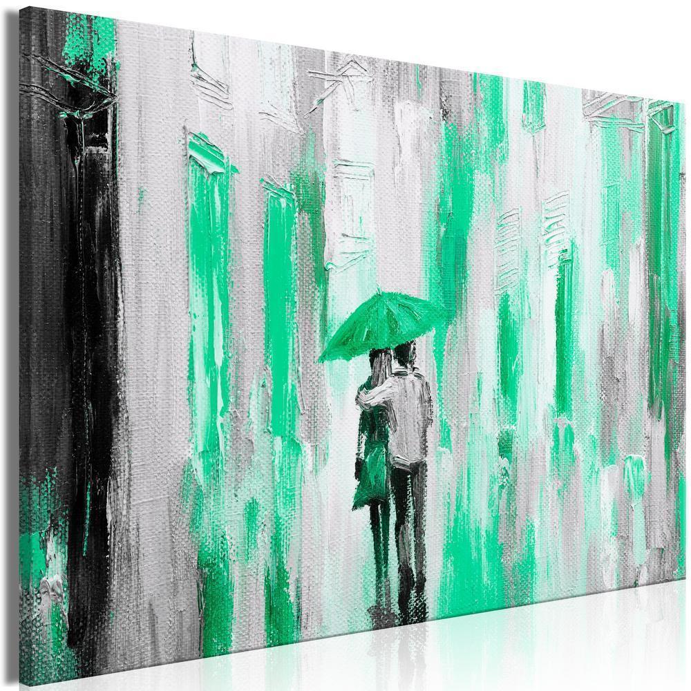 Canvas Print - Umbrella in Love (1 Part) Wide Green-ArtfulPrivacy-Wall Art Collection