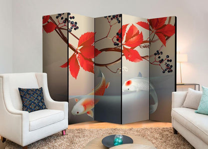 Decorative partition-Room Divider - Happy Fish II-Folding Screen Wall Panel by ArtfulPrivacy