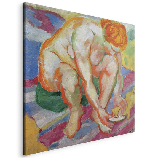 Canvas Print - Nude with cat (Franz Marc)