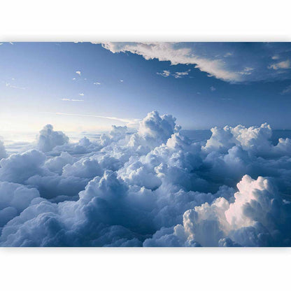 Wall Mural - Aerial Landscapes: Rays Lighting Up Fluffy Cloud Formations