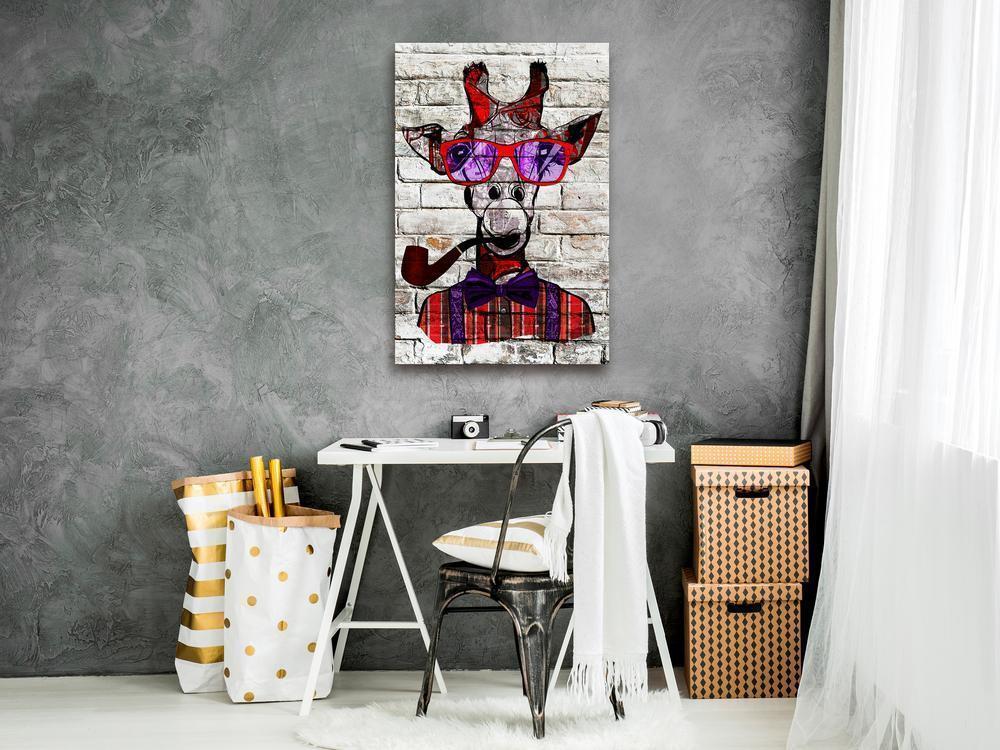 Canvas Print - Hipster Giraffe (1 Part) Vertical-ArtfulPrivacy-Wall Art Collection