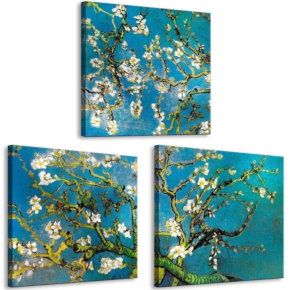 Canvas Print - Blooming Almond (3 Parts)-ArtfulPrivacy-Wall Art Collection