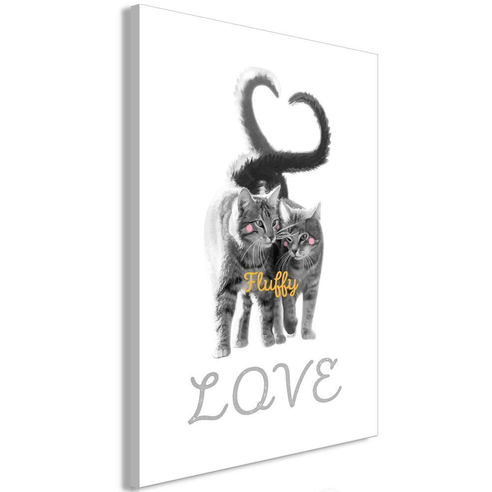 Canvas Print - Fluffy Love (1 Part) Vertical-ArtfulPrivacy-Wall Art Collection