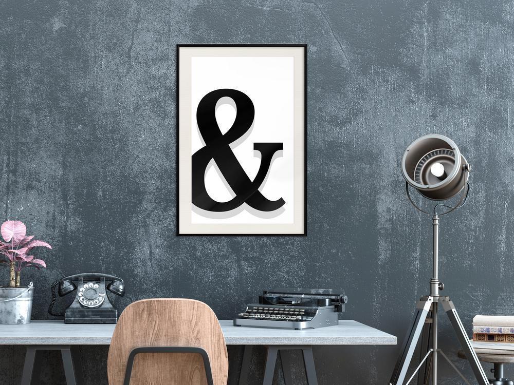 Typography Framed Art Print - Ampersand's Shadow-artwork for wall with acrylic glass protection