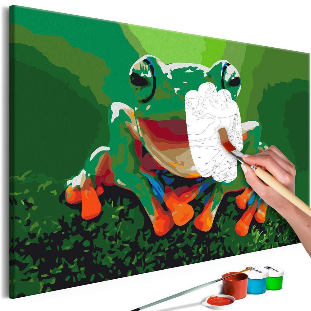 Start learning Painting - Paint By Numbers Kit - Laughing Frog - new hobby