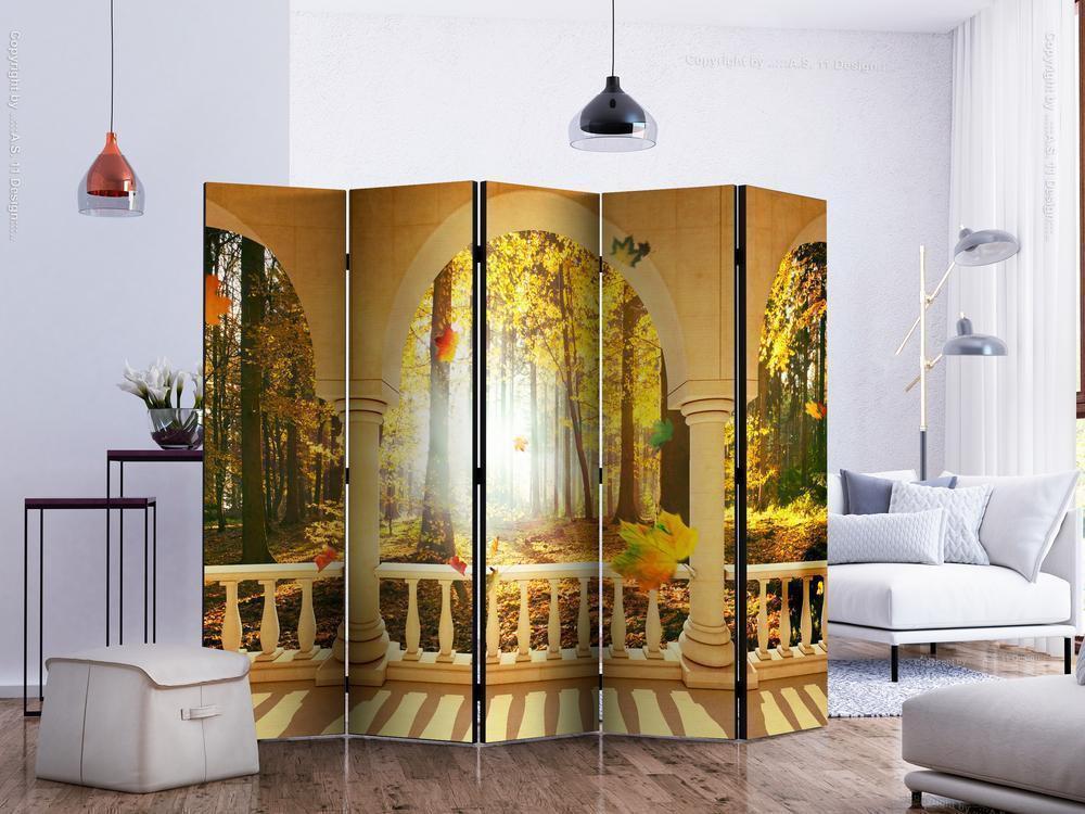Decorative partition-Room Divider - Dream About Autumnal Forest II-Folding Screen Wall Panel by ArtfulPrivacy