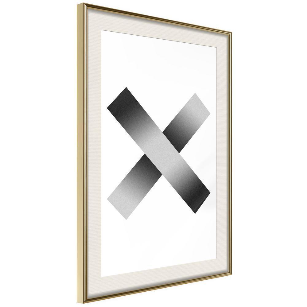 Abstract Poster Frame - X Shape-artwork for wall with acrylic glass protection