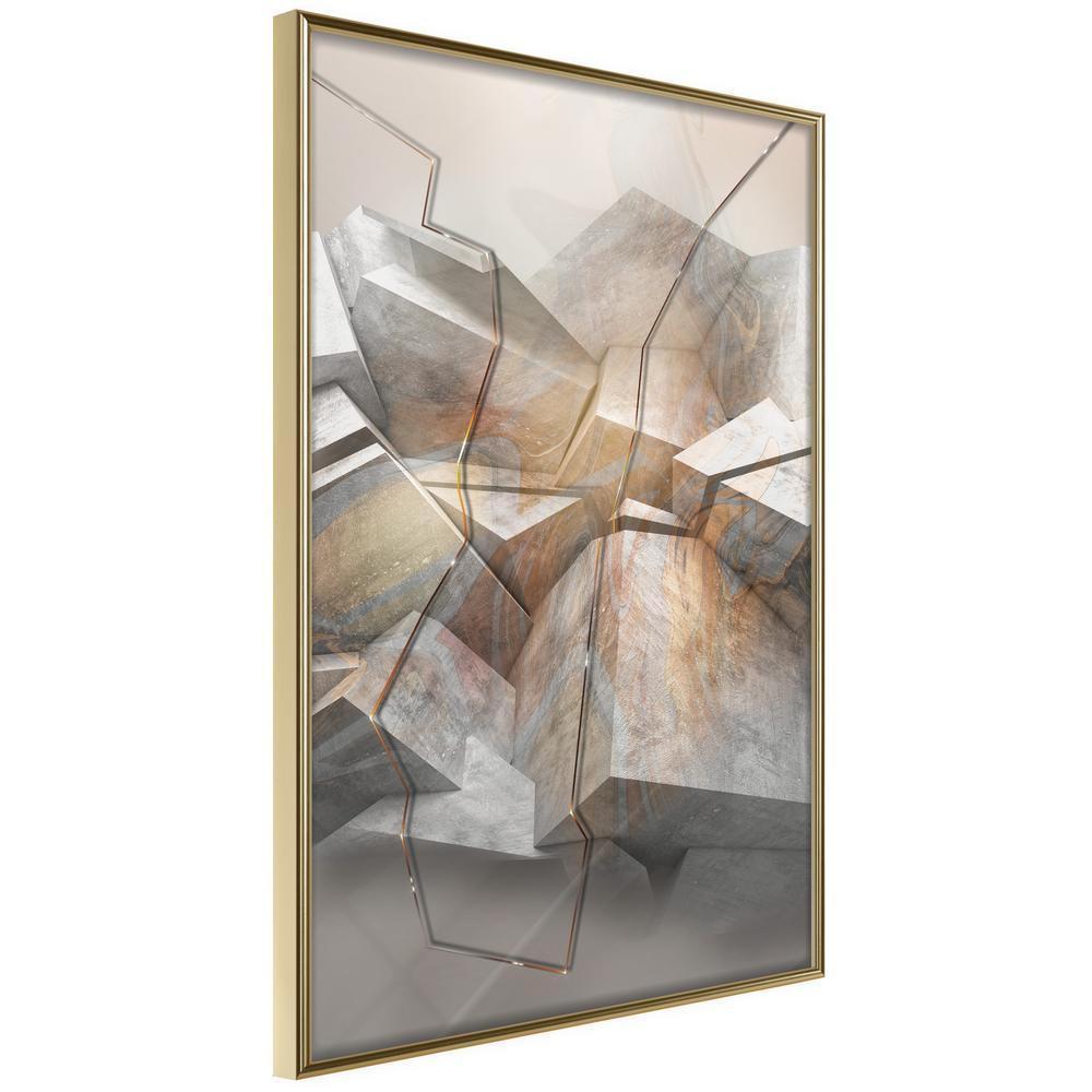 Abstract Poster Frame - Earthquake-artwork for wall with acrylic glass protection