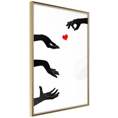 Black and White Framed Poster - Playing With Love-artwork for wall with acrylic glass protection