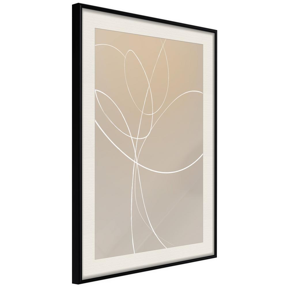 Abstract Poster Frame - White Tulip-artwork for wall with acrylic glass protection