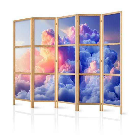 Japanese Room Divider - Clouds Like Painted: Artistic Brushes of Dawn Painting the Sky