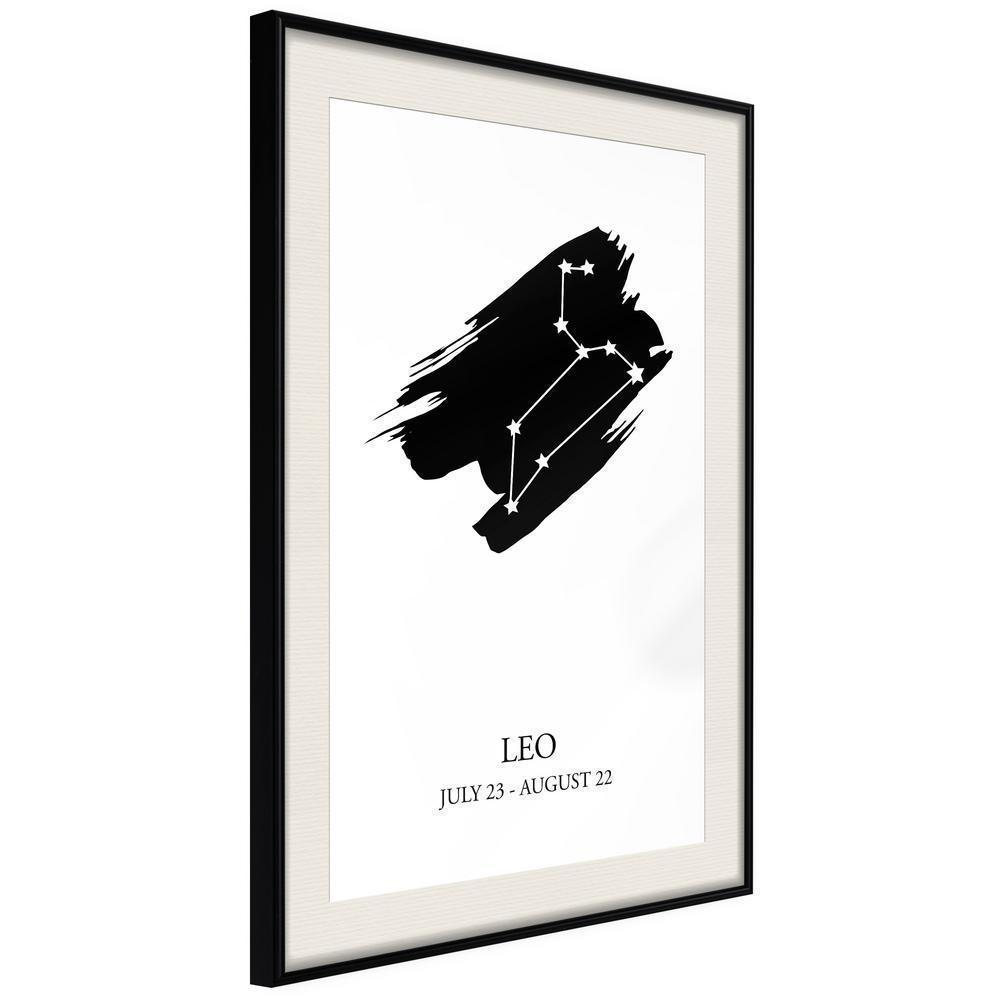Typography Framed Art Print - Zodiac: Leo I-artwork for wall with acrylic glass protection