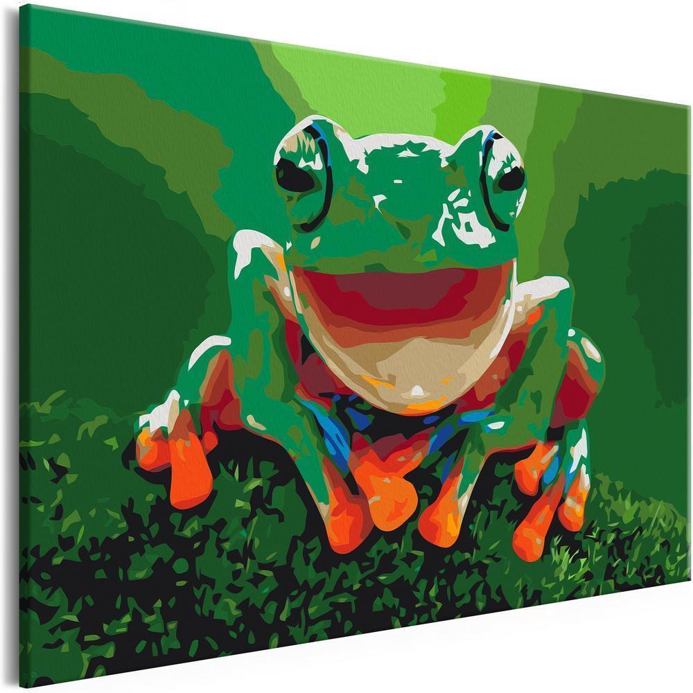 Start learning Painting - Paint By Numbers Kit - Laughing Frog - new hobby
