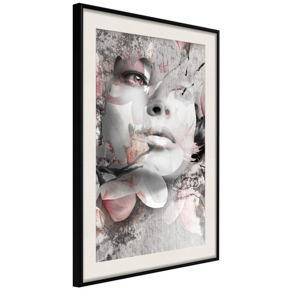 Wall Decor Portrait - Lady in the Flowers-artwork for wall with acrylic glass protection