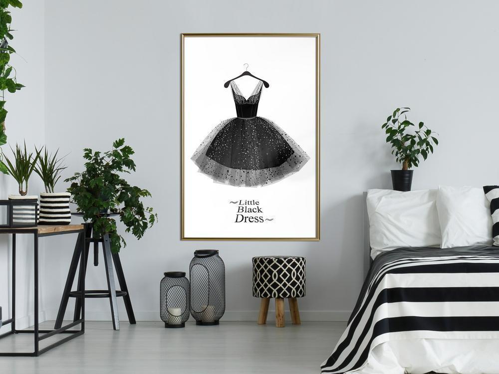 Black and White Framed Poster - LBD-artwork for wall with acrylic glass protection