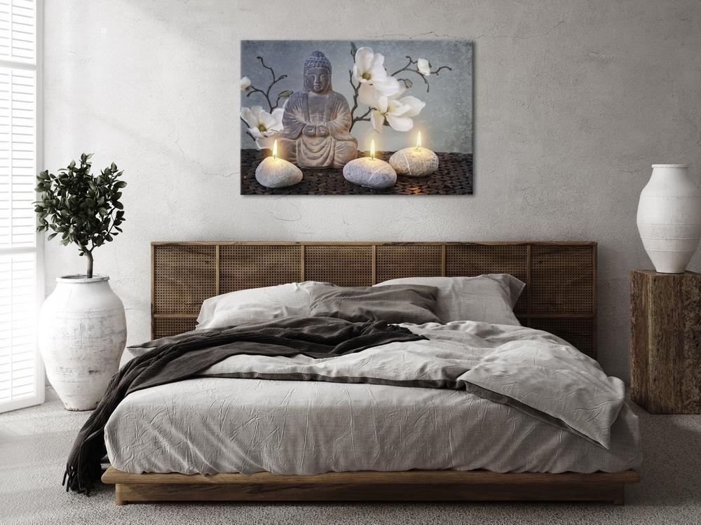 Canvas Print - Buddha and Stones (1 Part) Wide-ArtfulPrivacy-Wall Art Collection