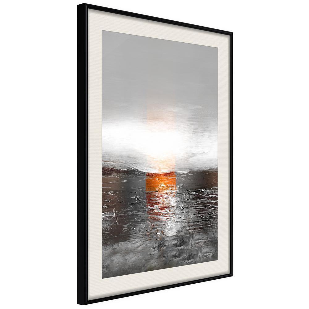 Abstract Poster Frame - Gray Landscape-artwork for wall with acrylic glass protection