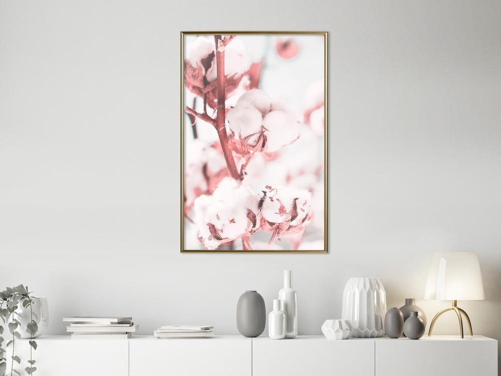 Botanical Wall Art - Cotton Flowers-artwork for wall with acrylic glass protection