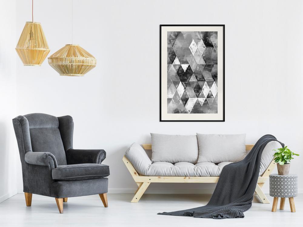 Abstract Poster Frame - Abstract Diamonds-artwork for wall with acrylic glass protection