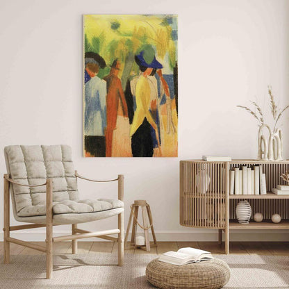 Canvas Print - Spaziergänger unter Bäumen (Spaziergänger im Park) (August Macke)