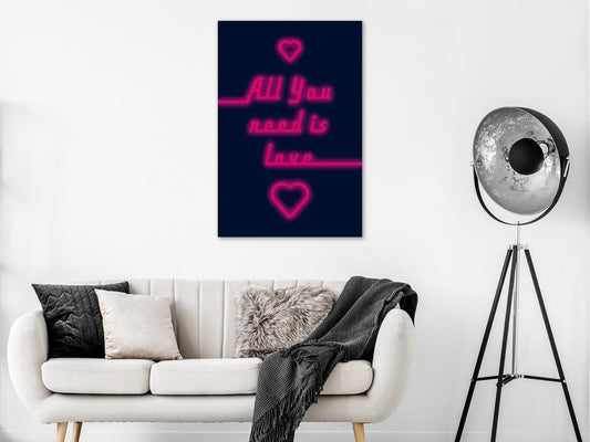 Canvas Print - All You Need Is Love (1 Part) Vertical-ArtfulPrivacy-Wall Art Collection